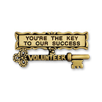 "You're the Key To Success" Gold Lapel Pins